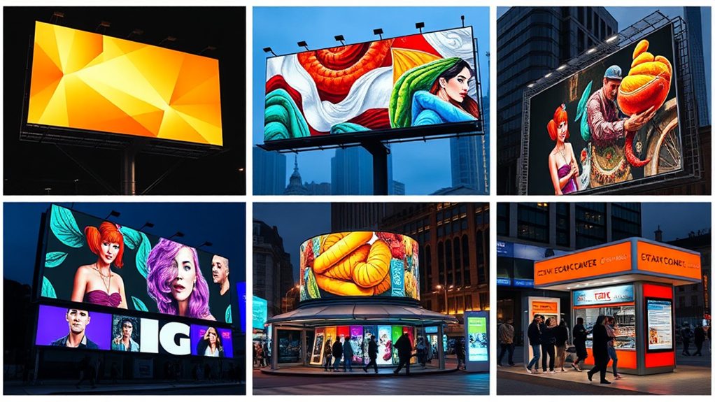 variety of billboard options różnorodność opcji billboardów