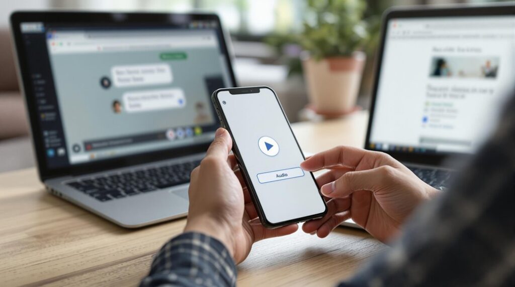 pobierz pliki audio z Messengera