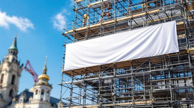 opłata za wynajem baneru na rusztowaniu